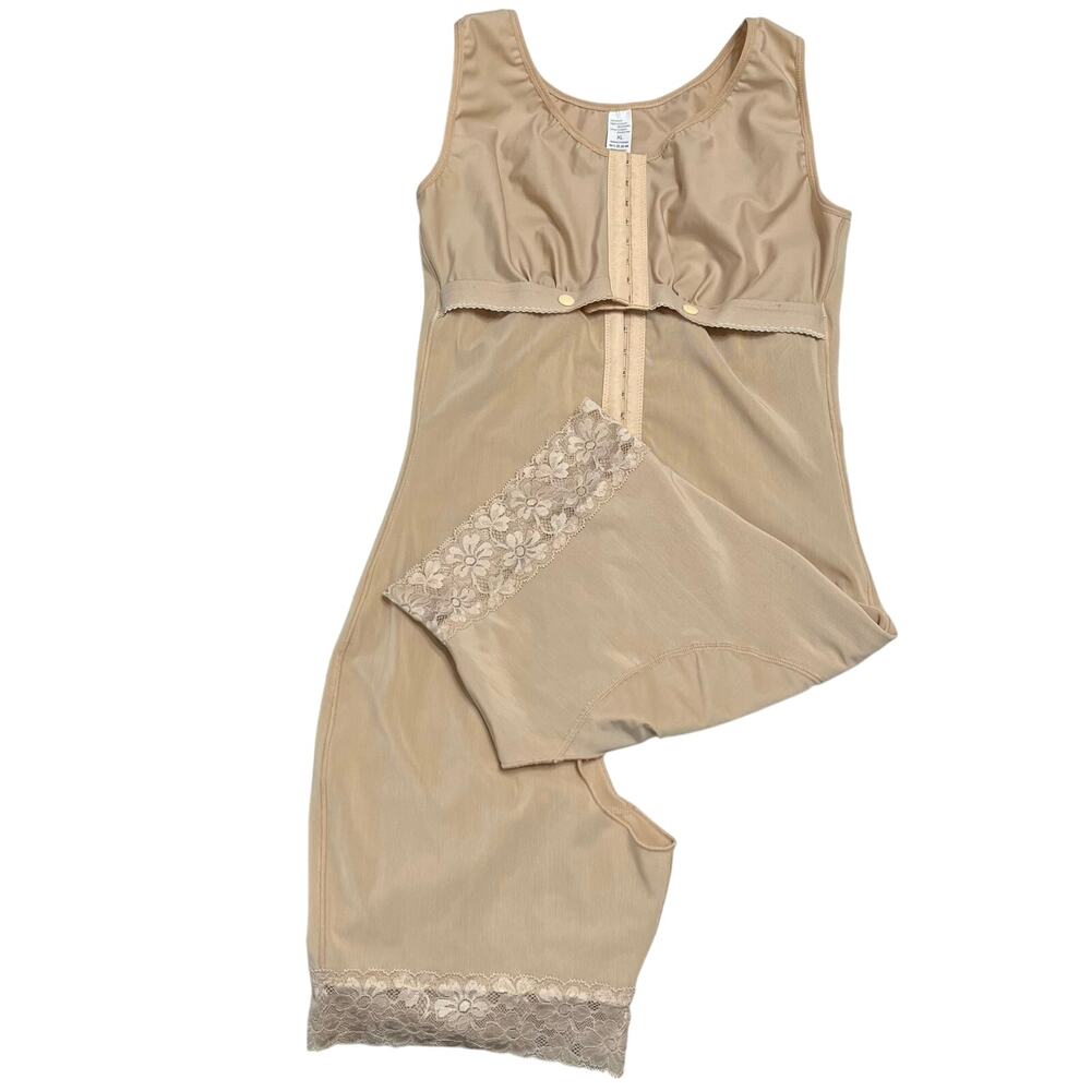 Women’s Shapewear Bodysuit Sz X-Large‎ Nude Snaps Hook-N-Eye Open Bottom